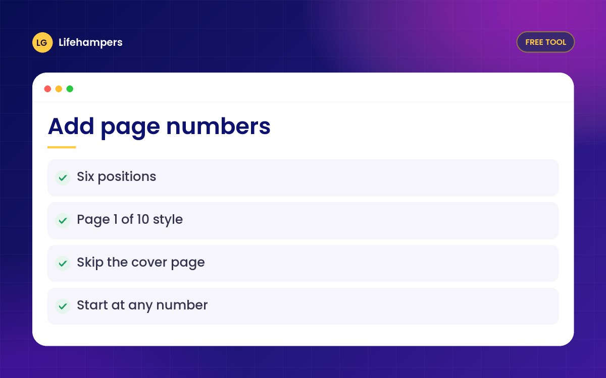 Add Page Numbers to PDF