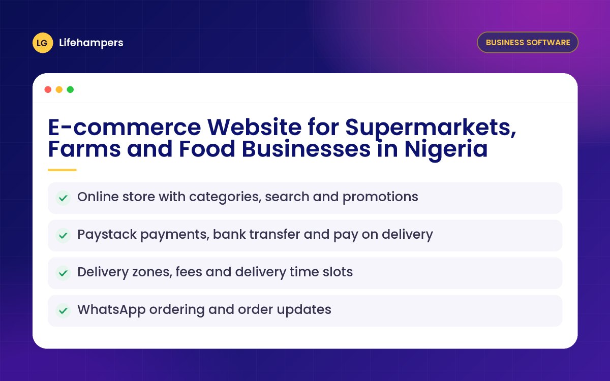 E-commerce Website for Supermarkets, Farms and Food Businesses in Nigeria